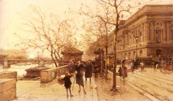 尤金 加林 拉盧 Le Louvere Et La Passerelle Des Arts 尤金 加林 拉盧 Le Louvere Et La Passerelle Des Arts